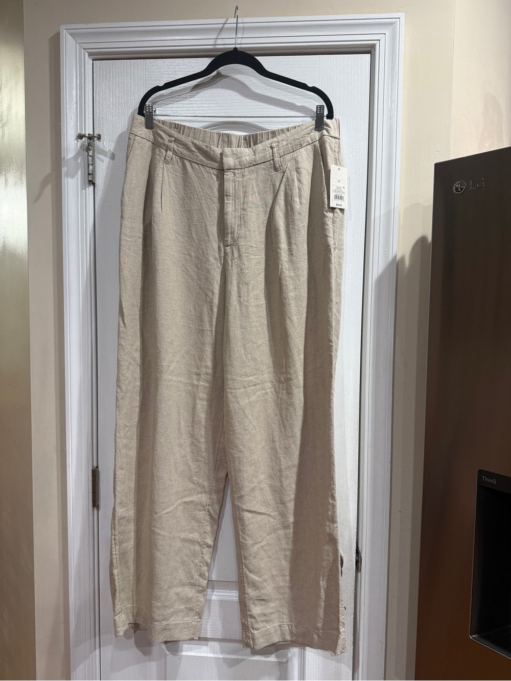 a new day Natural Beige Wide-Leg Linen-Blend Pants